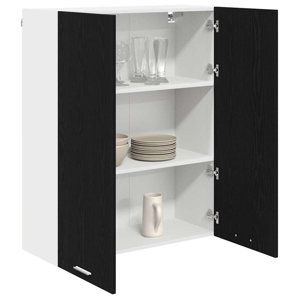 Hangkast met opslag Zwart Eiken 80 x 31 x 100 cm Bewerkt hout is nu te koop bij PeponiXL, paradijselijk wonen!