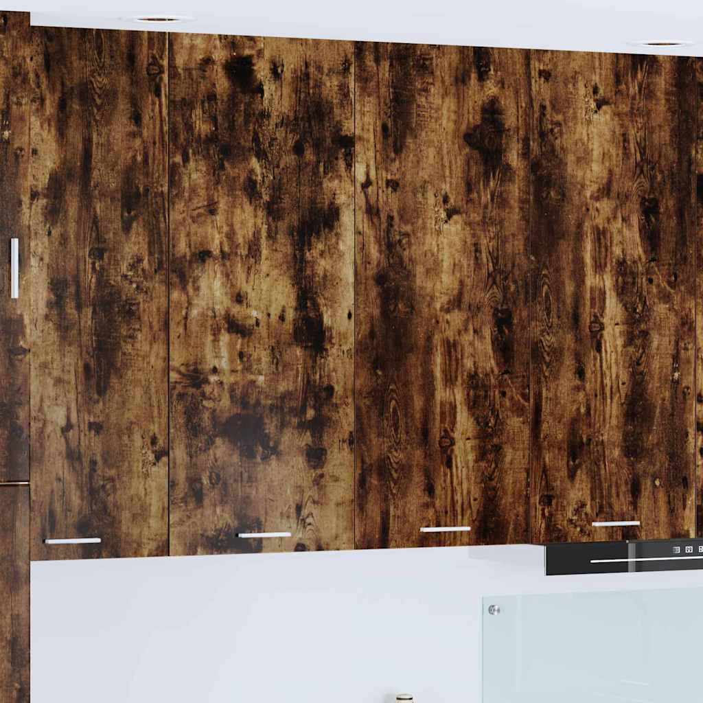 Hangkast met opslag Gerookt eiken 80 x 31 x 100 cm Bewerkt hout is nu te koop bij PeponiXL, paradijselijk wonen!