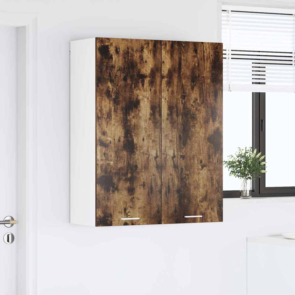 Hangkast met opslag Gerookt eiken 80 x 31 x 100 cm Bewerkt hout is nu te koop bij PeponiXL, paradijselijk wonen!