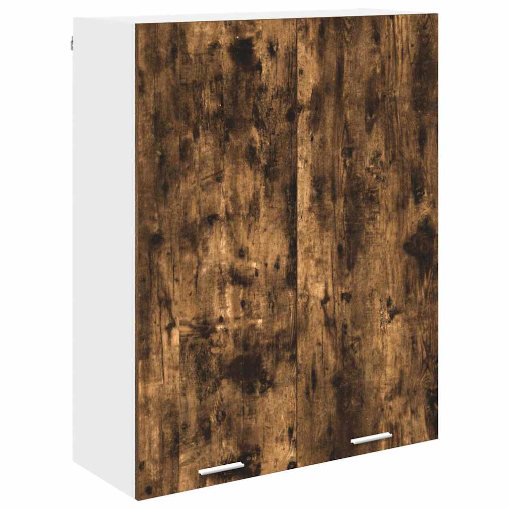 Hangkast met opslag Gerookt eiken 80 x 31 x 100 cm Bewerkt hout is nu te koop bij PeponiXL, paradijselijk wonen!