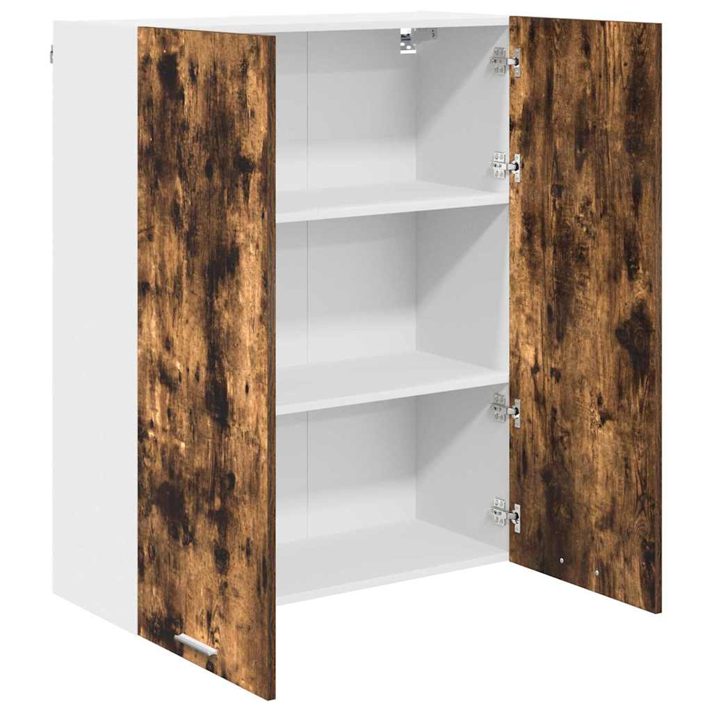 Hangkast met opslag Gerookt eiken 80 x 31 x 100 cm Bewerkt hout is nu te koop bij PeponiXL, paradijselijk wonen!