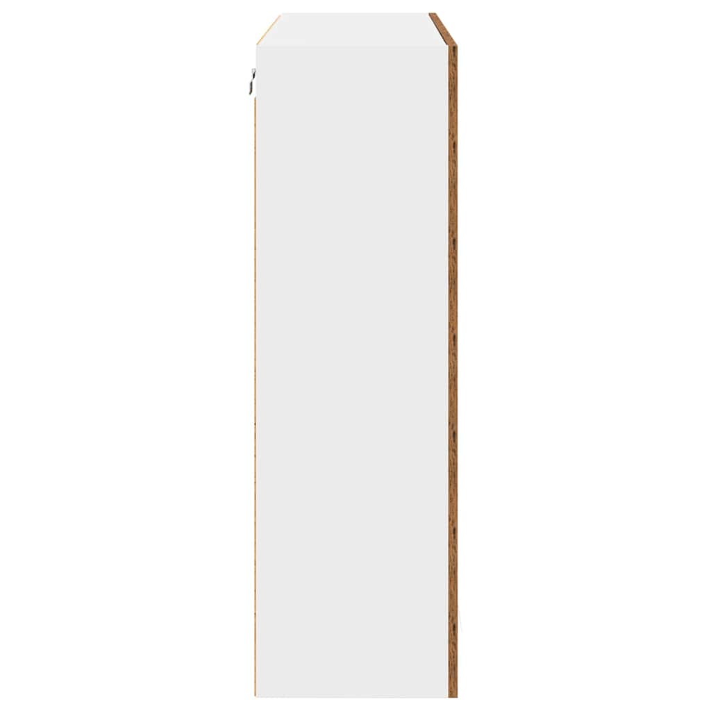 Hangkast met opslag Oudhout 80 x 31 x 100 cm Bewerkt hout is nu te koop bij PeponiXL, paradijselijk wonen!