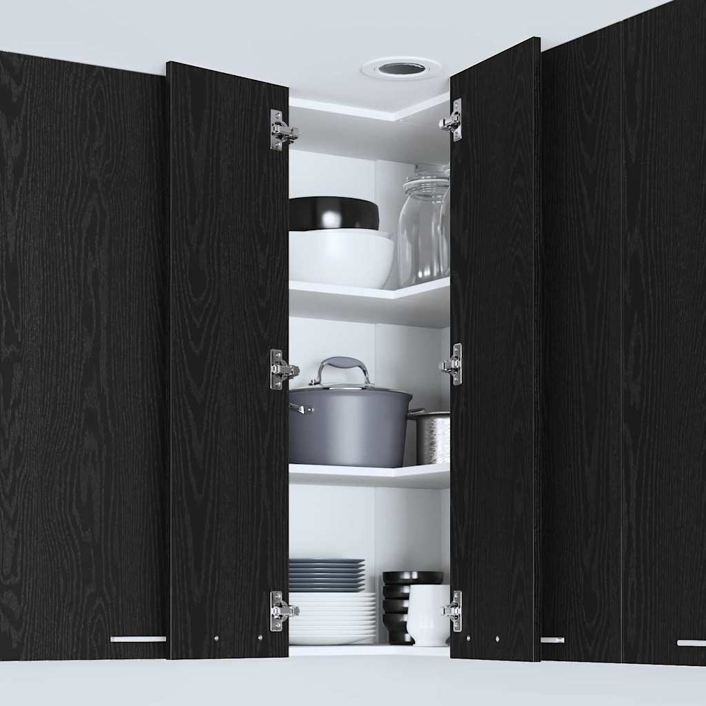 Hangkast Zwarte Eik en Wit 57 x 57 x 100 cm Bewerkt hout is nu te koop bij PeponiXL, paradijselijk wonen!