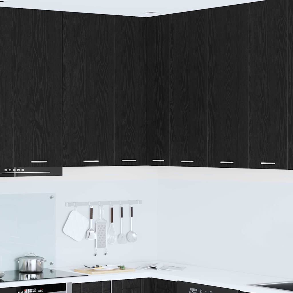 Hangkast Zwarte Eik en Wit 57 x 57 x 100 cm Bewerkt hout is nu te koop bij PeponiXL, paradijselijk wonen!