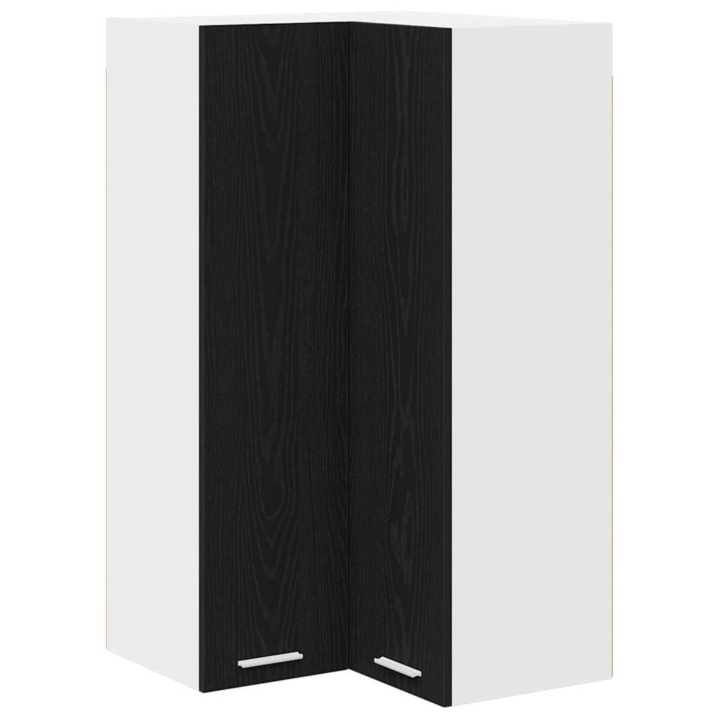 Hangkast Zwarte Eik en Wit 57 x 57 x 100 cm Bewerkt hout is nu te koop bij PeponiXL, paradijselijk wonen!