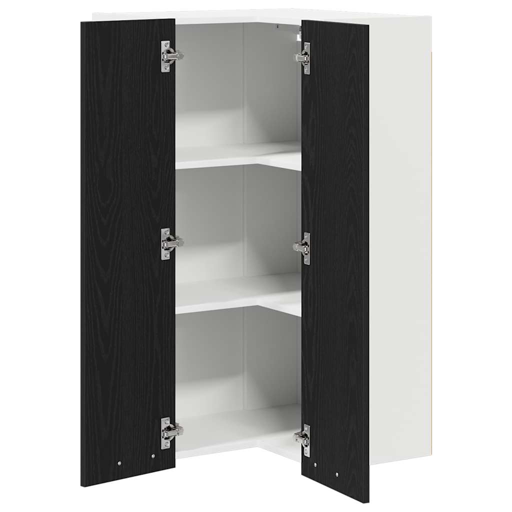 Hangkast Zwarte Eik en Wit 57 x 57 x 100 cm Bewerkt hout is nu te koop bij PeponiXL, paradijselijk wonen!