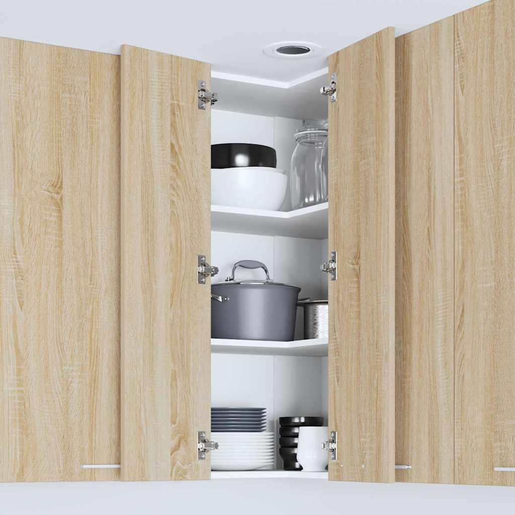 Hangkast Sonoma Eik en Wit 57 x 57 x 100 cm Bewerkt hout is nu te koop bij PeponiXL, paradijselijk wonen!