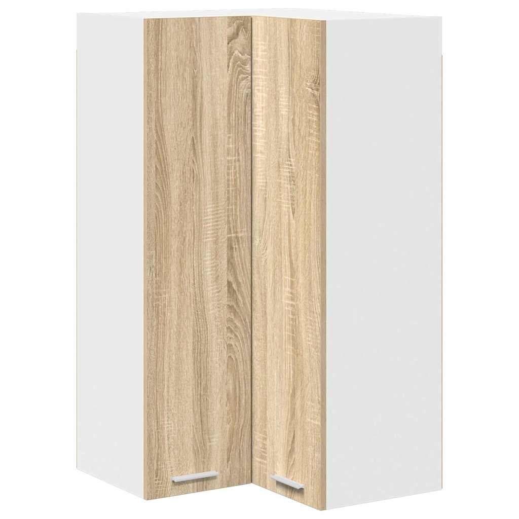 Hangkast Sonoma Eik en Wit 57 x 57 x 100 cm Bewerkt hout is nu te koop bij PeponiXL, paradijselijk wonen!