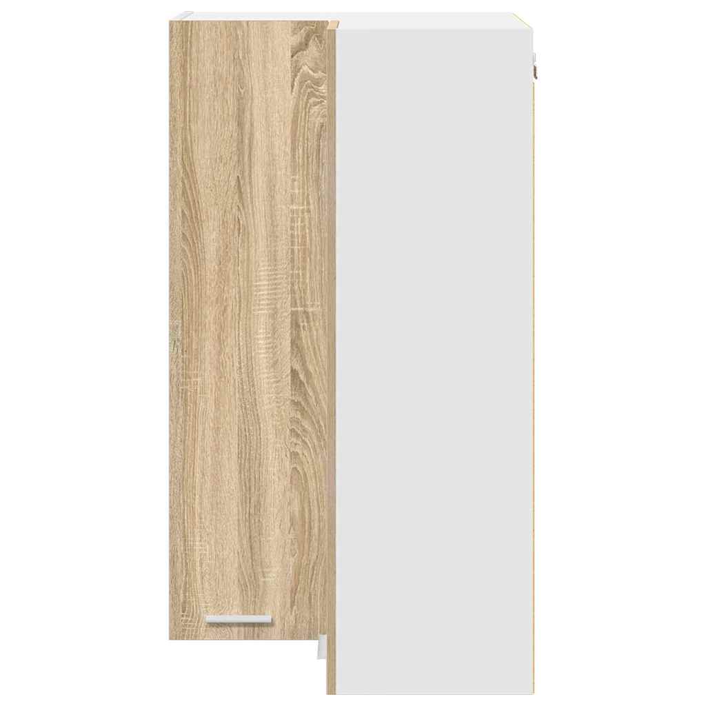 Hangkast Sonoma Eik en Wit 57 x 57 x 100 cm Bewerkt hout is nu te koop bij PeponiXL, paradijselijk wonen!