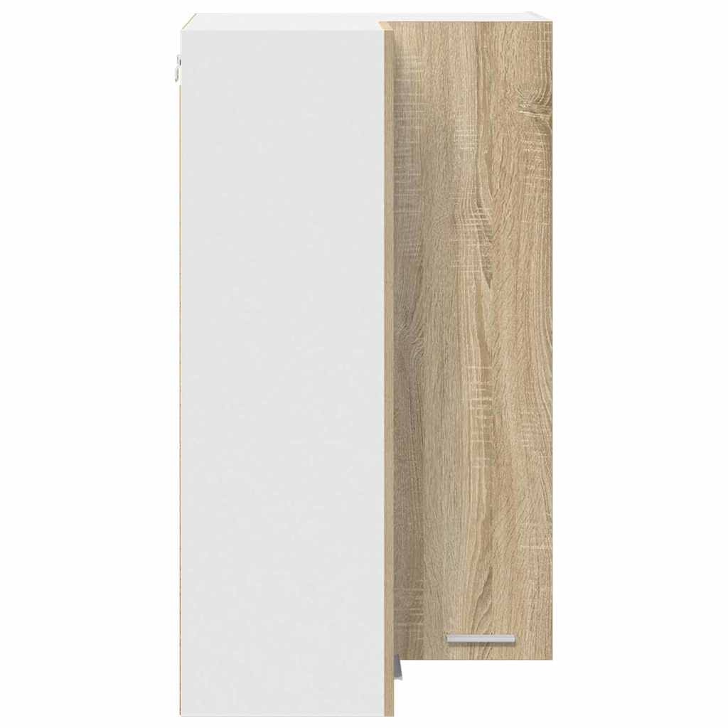 Hangkast Sonoma Eik en Wit 57 x 57 x 100 cm Bewerkt hout is nu te koop bij PeponiXL, paradijselijk wonen!
