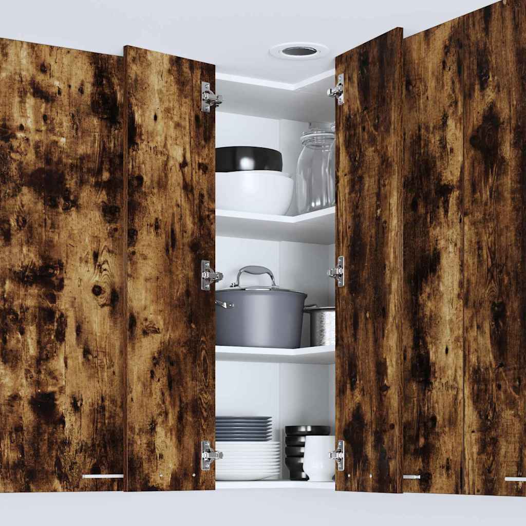 Hangkast Gerookte Eik en Wit 57 x 57 x 100 cm Bewerkt hout is nu te koop bij PeponiXL, paradijselijk wonen!