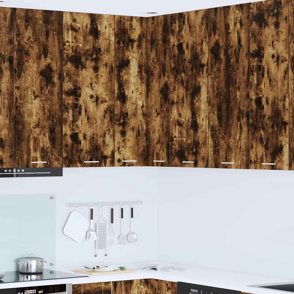 Hangkast Gerookte Eik en Wit 57 x 57 x 100 cm Bewerkt hout is nu te koop bij PeponiXL, paradijselijk wonen!