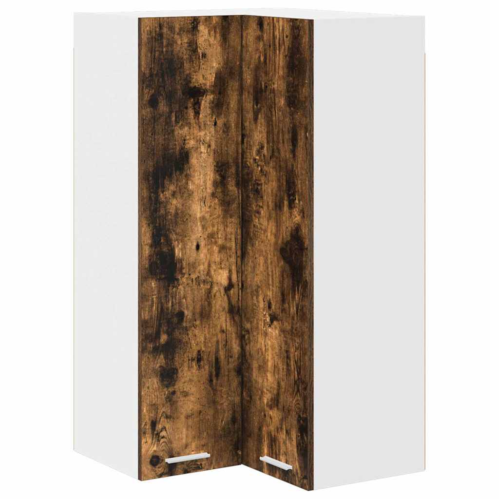 Hangkast Gerookte Eik en Wit 57 x 57 x 100 cm Bewerkt hout is nu te koop bij PeponiXL, paradijselijk wonen!