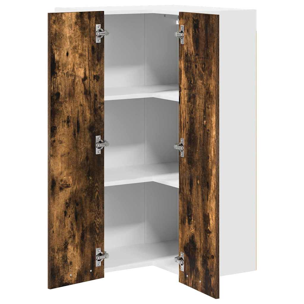 Hangkast Gerookte Eik en Wit 57 x 57 x 100 cm Bewerkt hout is nu te koop bij PeponiXL, paradijselijk wonen!