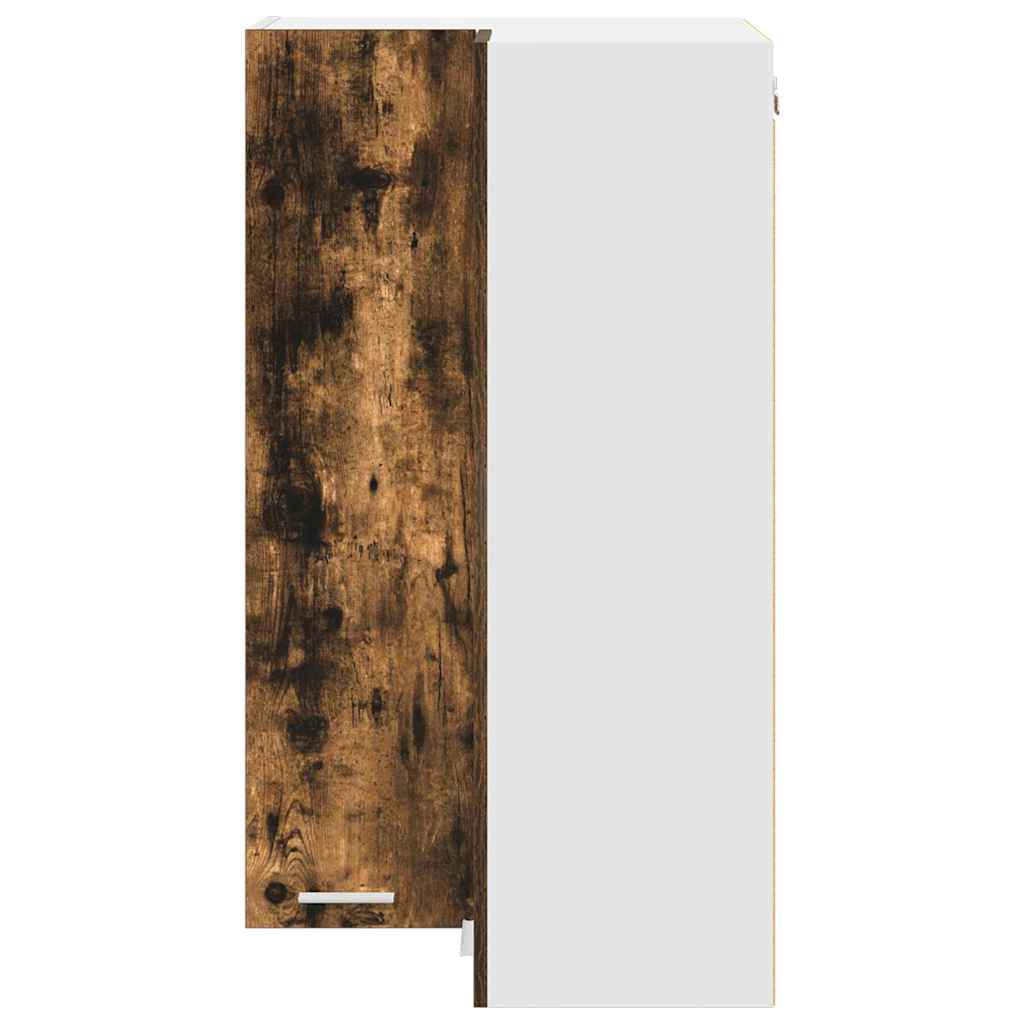 Hangkast Gerookte Eik en Wit 57 x 57 x 100 cm Bewerkt hout is nu te koop bij PeponiXL, paradijselijk wonen!