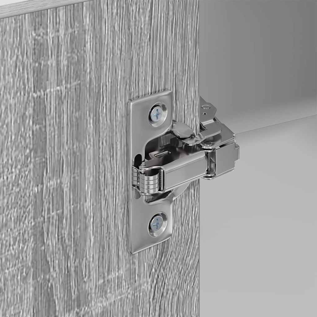 Hangkast Grijs Sonoma en Wit 57 x 57 x 100 cm Bewerkt hout is nu te koop bij PeponiXL, paradijselijk wonen!