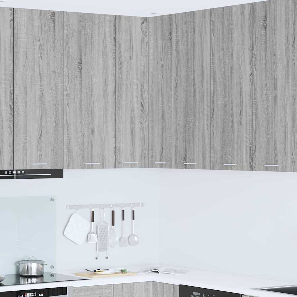 Hangkast Grijs Sonoma en Wit 57 x 57 x 100 cm Bewerkt hout is nu te koop bij PeponiXL, paradijselijk wonen!