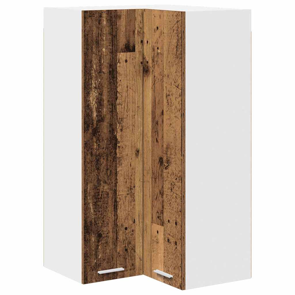 Hangkast Oude Hout en Wit 57 x 57 x 100 cm Bewerkt hout is nu te koop bij PeponiXL, paradijselijk wonen!