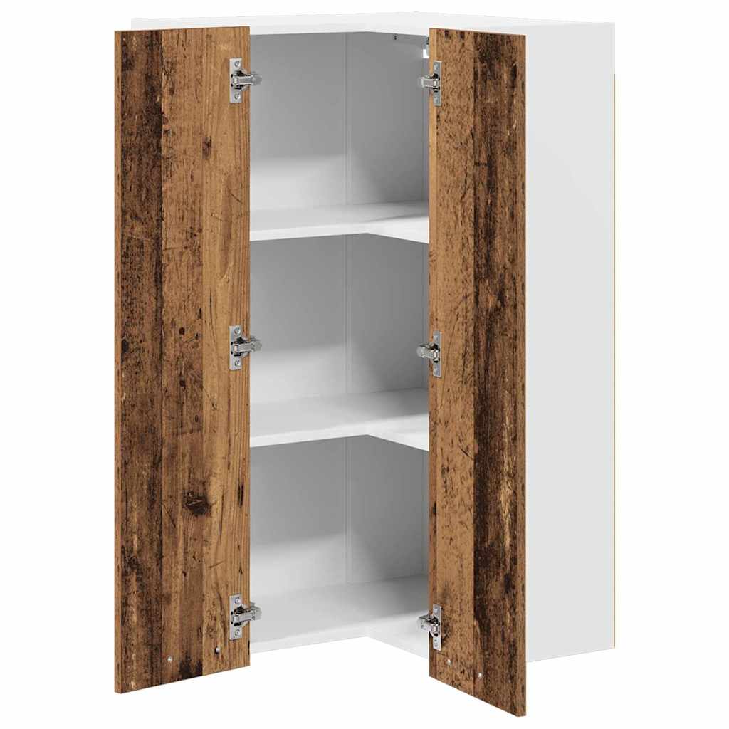 Hangkast Oude Hout en Wit 57 x 57 x 100 cm Bewerkt hout is nu te koop bij PeponiXL, paradijselijk wonen!