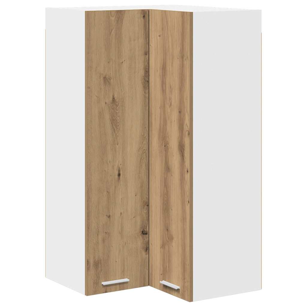 Hangkast Ambachtelijke Eik en Wit 57 x 57 x 100 cm Bewerkt hout is nu te koop bij PeponiXL, paradijselijk wonen!