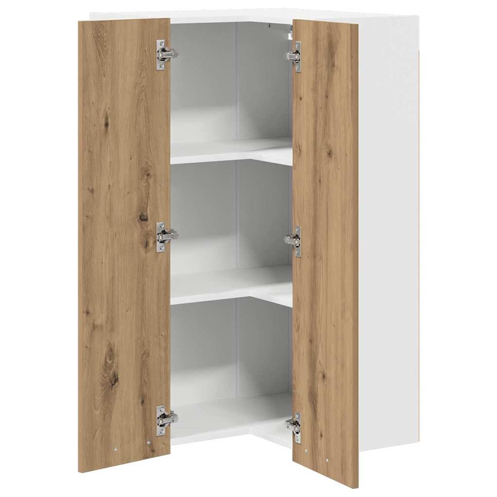 Hangkast Ambachtelijke Eik en Wit 57 x 57 x 100 cm Bewerkt hout is nu te koop bij PeponiXL, paradijselijk wonen!