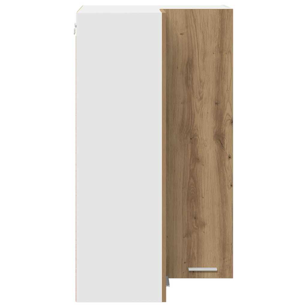 Hangkast Ambachtelijke Eik en Wit 57 x 57 x 100 cm Bewerkt hout is nu te koop bij PeponiXL, paradijselijk wonen!