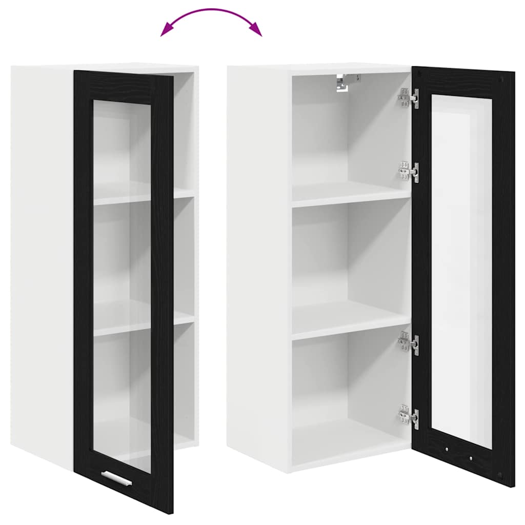 Hangkast met opslag Zwart Eiken 40 x 31 x 100 cm Bewerkt hout is nu te koop bij PeponiXL, paradijselijk wonen!