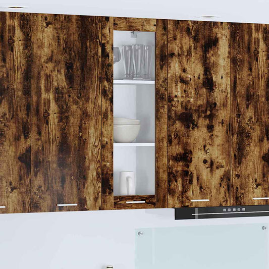 Hangkast met opslag Gerookt eiken 40 x 31 x 100 cm Bewerkt hout is nu te koop bij PeponiXL, paradijselijk wonen!
