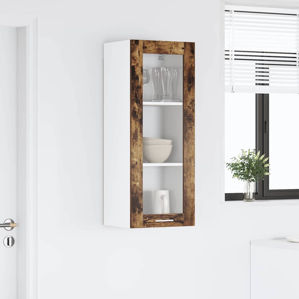 Hangkast met opslag Gerookt eiken 40 x 31 x 100 cm Bewerkt hout is nu te koop bij PeponiXL, paradijselijk wonen!