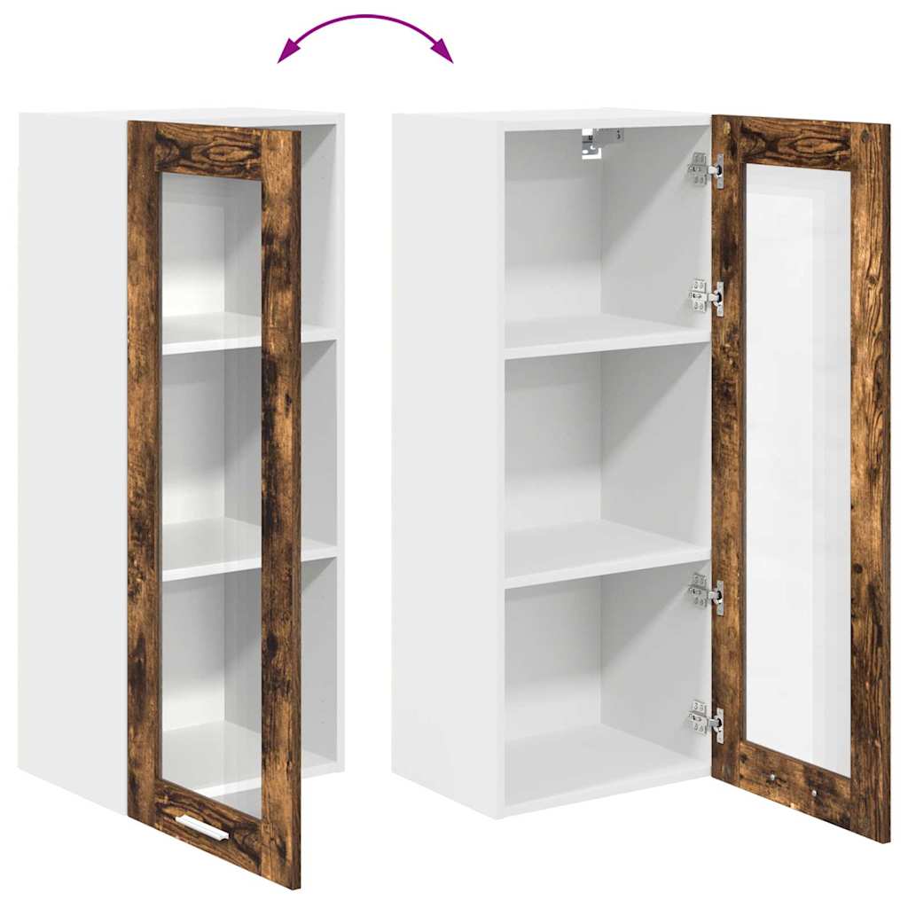 Hangkast met opslag Gerookt eiken 40 x 31 x 100 cm Bewerkt hout is nu te koop bij PeponiXL, paradijselijk wonen!