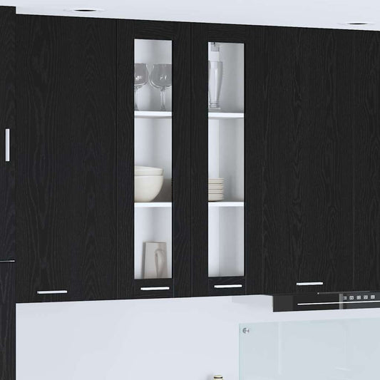 Hangkast Riga Zwart Eiken 60 x 31 x 100 cm Bewerkt hout is nu te koop bij PeponiXL, paradijselijk wonen!