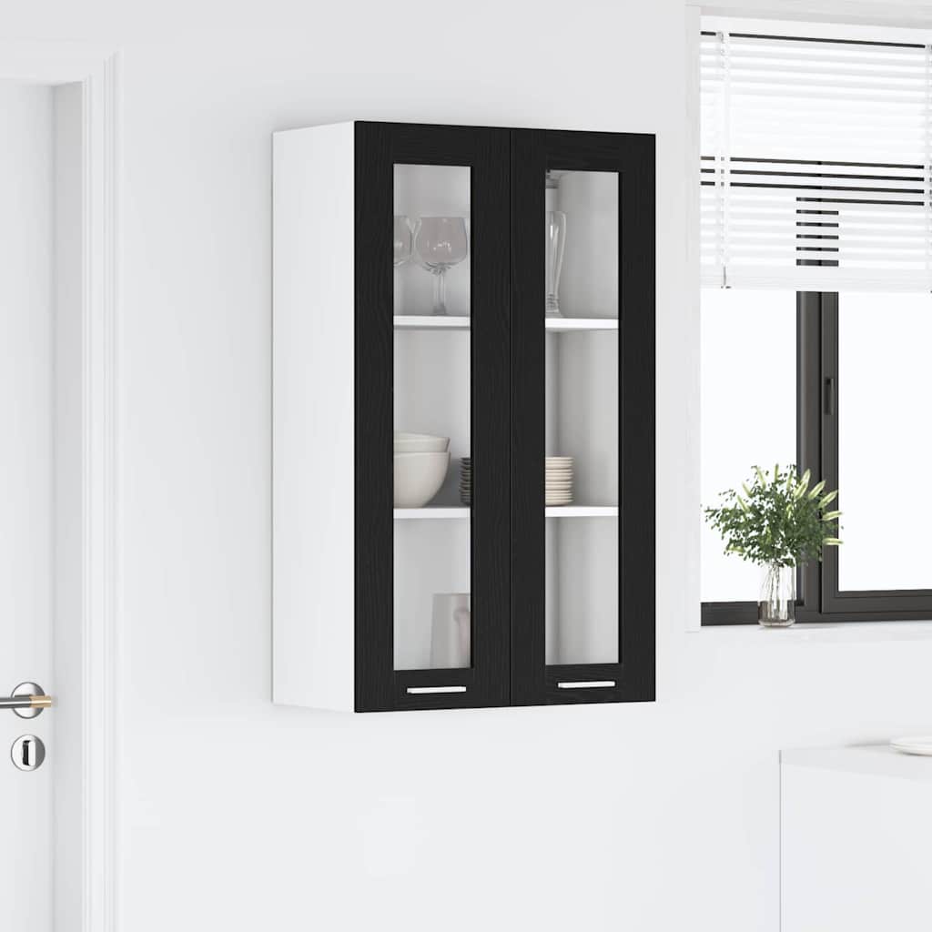 Hangkast Riga Zwart Eiken 60 x 31 x 100 cm Bewerkt hout is nu te koop bij PeponiXL, paradijselijk wonen!