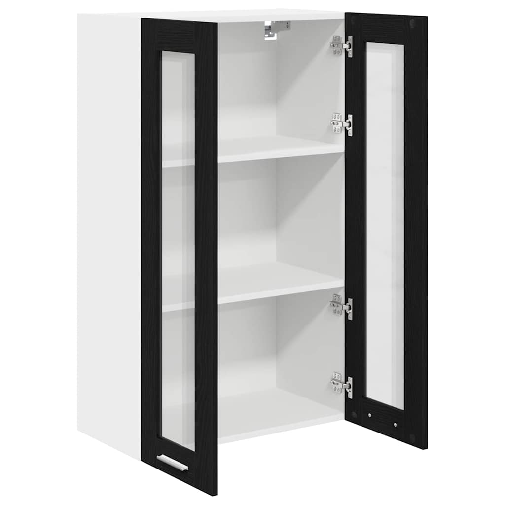Hangkast Riga Zwart Eiken 60 x 31 x 100 cm Bewerkt hout is nu te koop bij PeponiXL, paradijselijk wonen!