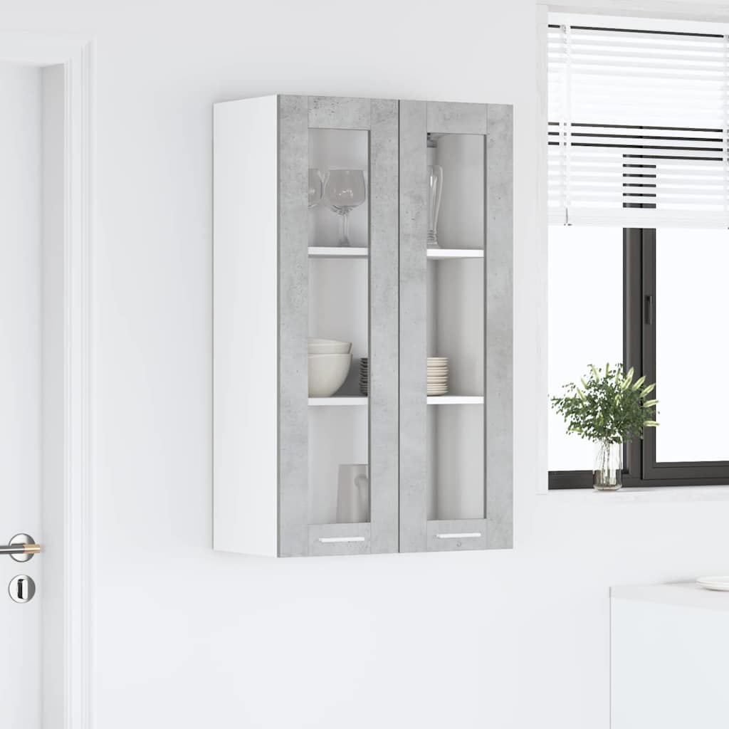 Hangkast met opslag Beton Grijs 60 x 31 x 100 cm Bewerkt hout is nu te koop bij PeponiXL, paradijselijk wonen!