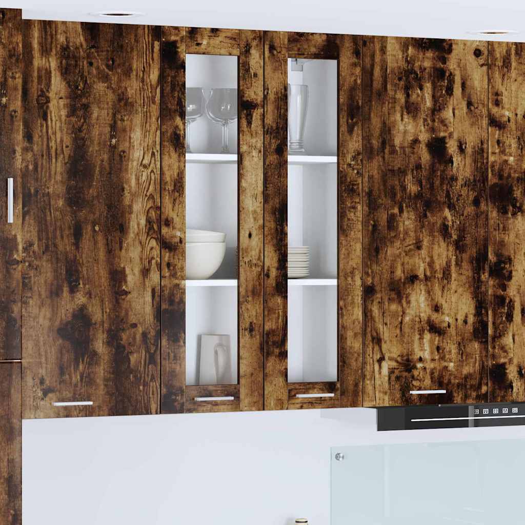 Hangkast met opslag Gerookt eiken 60 x 31 x 100 cm Bewerkt hout is nu te koop bij PeponiXL, paradijselijk wonen!