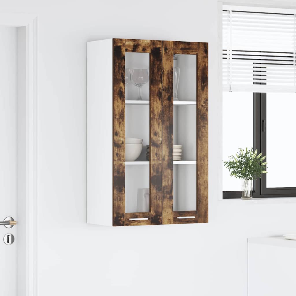 Hangkast met opslag Gerookt eiken 60 x 31 x 100 cm Bewerkt hout is nu te koop bij PeponiXL, paradijselijk wonen!
