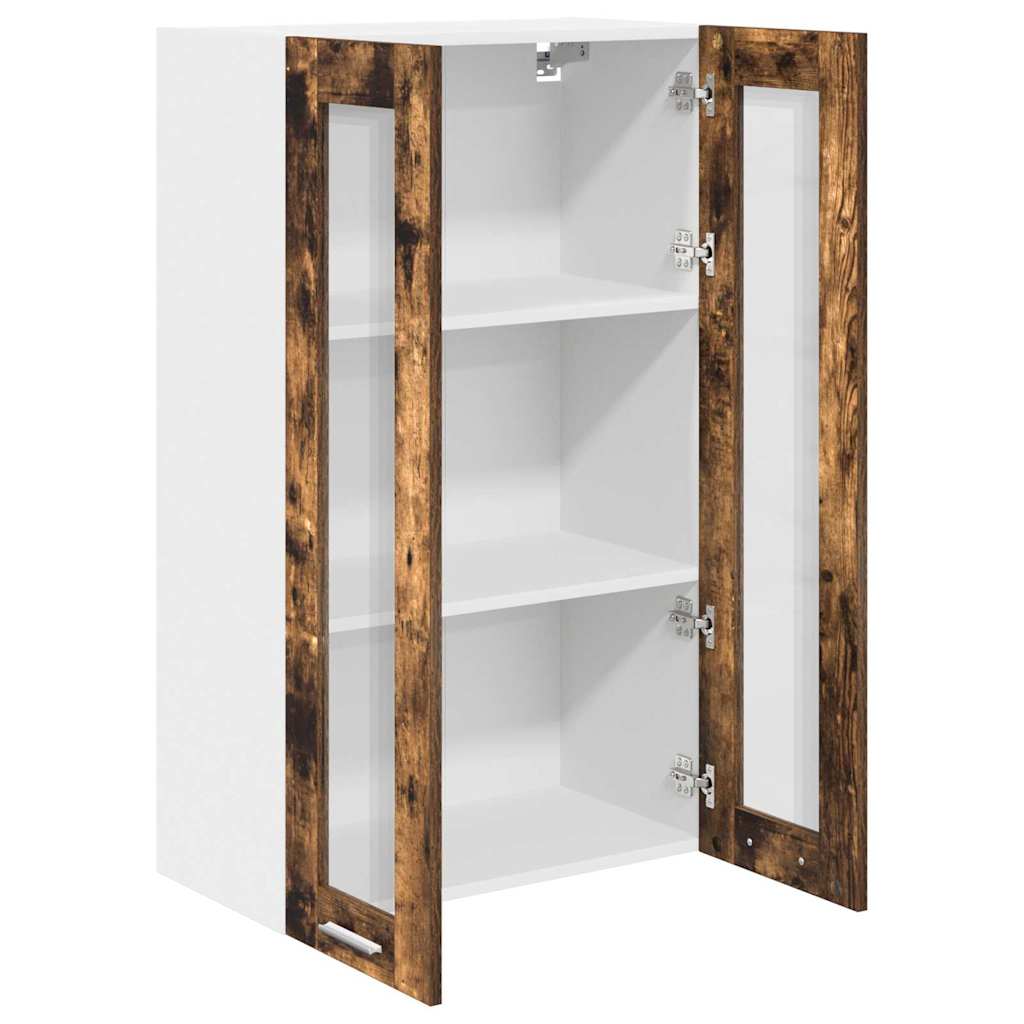 Hangkast met opslag Gerookt eiken 60 x 31 x 100 cm Bewerkt hout is nu te koop bij PeponiXL, paradijselijk wonen!