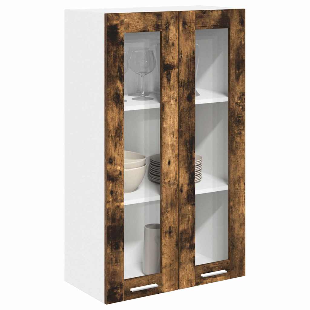 Hangkast met opslag Gerookt eiken 60 x 31 x 100 cm Bewerkt hout is nu te koop bij PeponiXL, paradijselijk wonen!