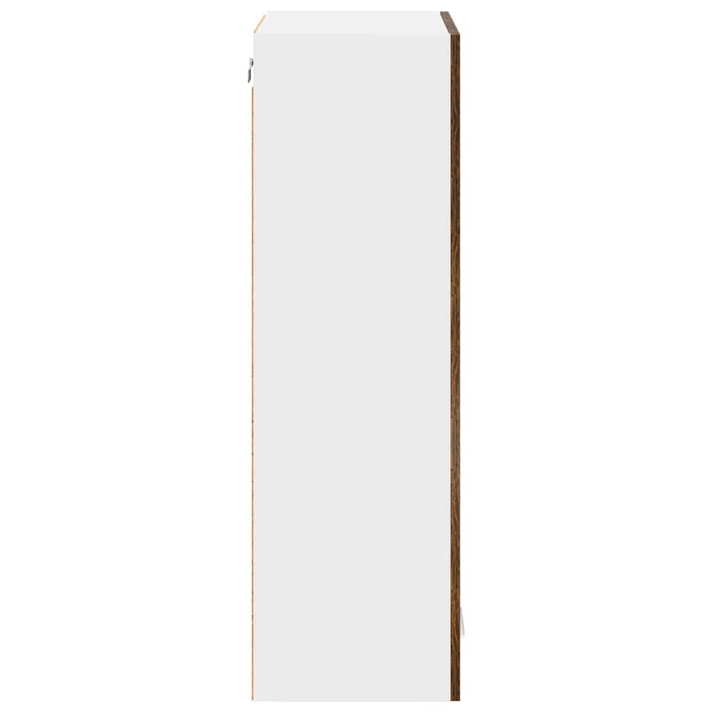 Hangkast met opslag Gerookt eiken 60 x 31 x 100 cm Bewerkt hout is nu te koop bij PeponiXL, paradijselijk wonen!