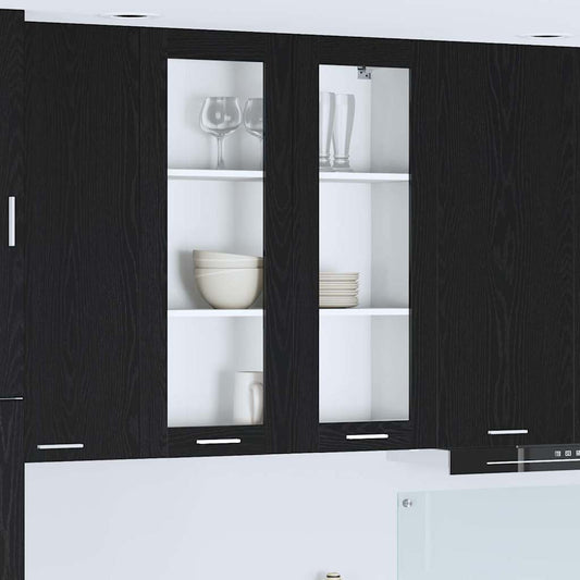 Hangkast met opslag Zwart Eiken 80 x 31 x 100 cm Bewerkt hout is nu te koop bij PeponiXL, paradijselijk wonen!