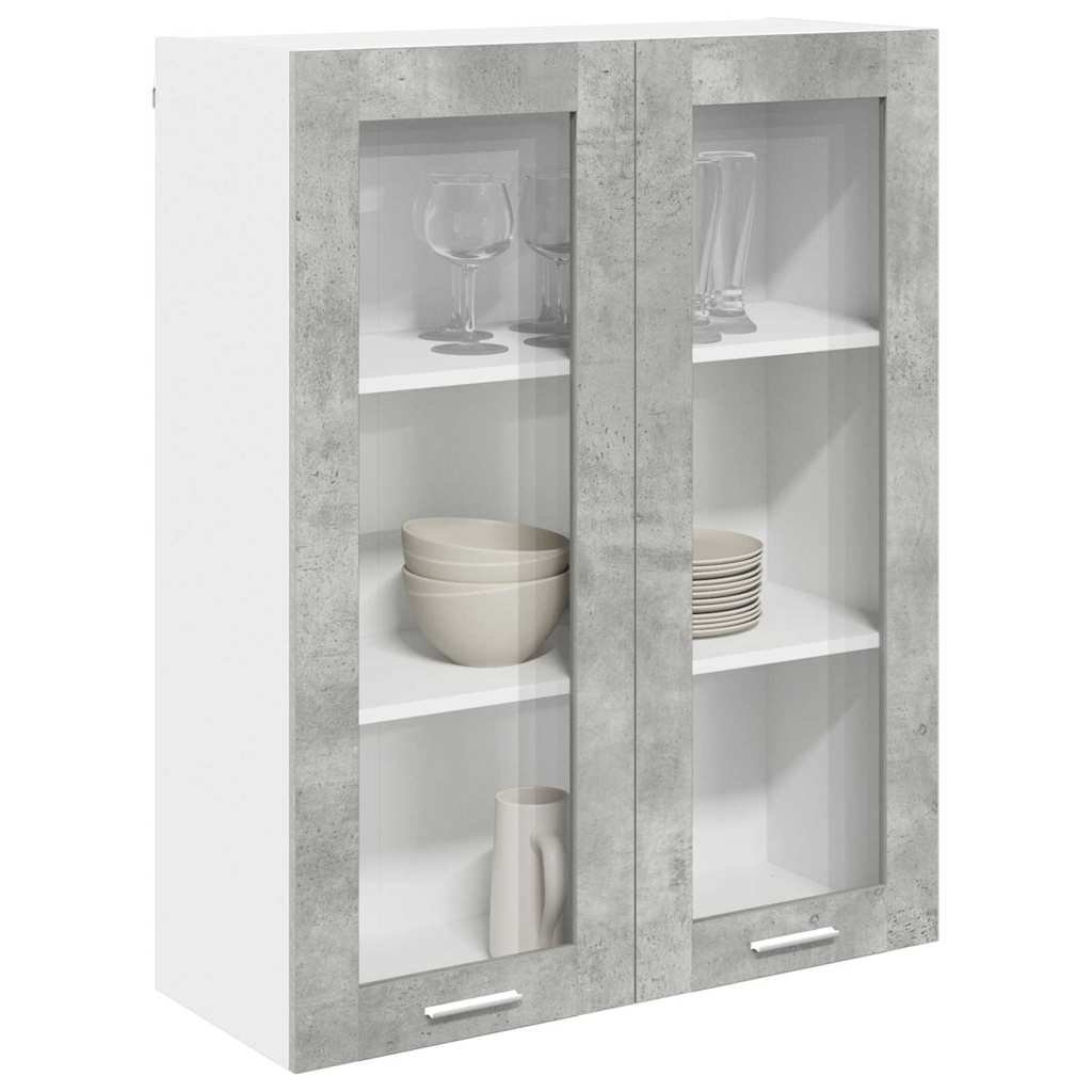 Hangkast met opslag Beton Grijs 80 x 31 x 100 cm Bewerkt hout is nu te koop bij PeponiXL, paradijselijk wonen!