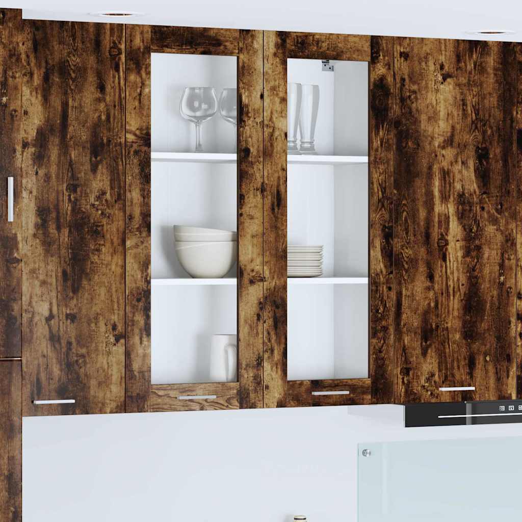 Hangkast met opslag Gerookt eiken 80 x 31 x 100 cm Bewerkt hout is nu te koop bij PeponiXL, paradijselijk wonen!