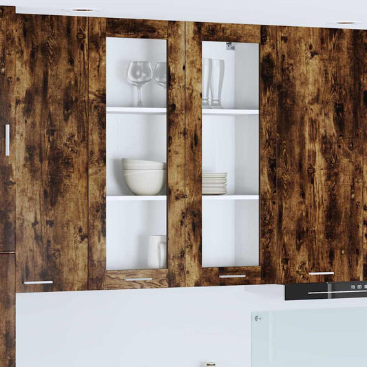 Hangkast met opslag Gerookt eiken 80 x 31 x 100 cm Bewerkt hout is nu te koop bij PeponiXL, paradijselijk wonen!