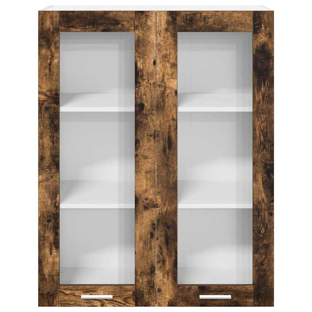 Hangkast met opslag Gerookt eiken 80 x 31 x 100 cm Bewerkt hout is nu te koop bij PeponiXL, paradijselijk wonen!