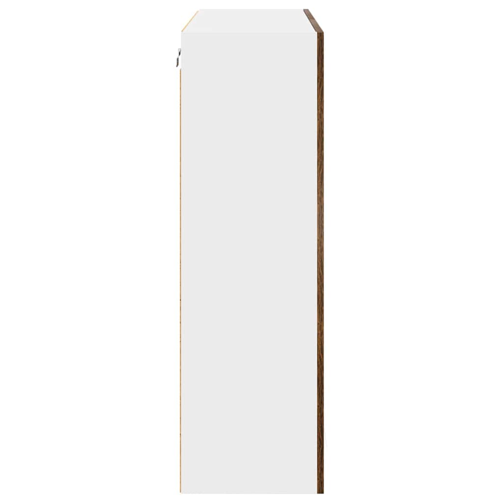 Hangkast met opslag Gerookt eiken 80 x 31 x 100 cm Bewerkt hout is nu te koop bij PeponiXL, paradijselijk wonen!