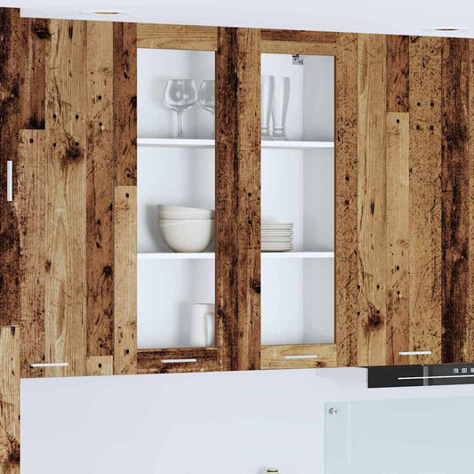 Hangkast met opslag Oudhout 80 x 31 x 100 cm Bewerkt hout is nu te koop bij PeponiXL, paradijselijk wonen!