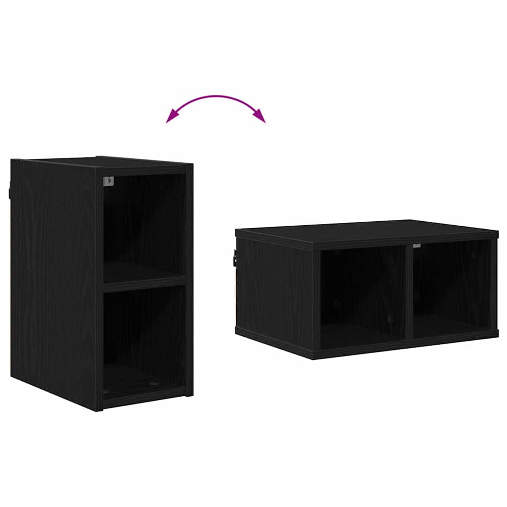 Hangkast met opslag Zwart Eiken 20 x 29,5 x 40 cm Bewerkt hout is nu te koop bij PeponiXL, paradijselijk wonen!