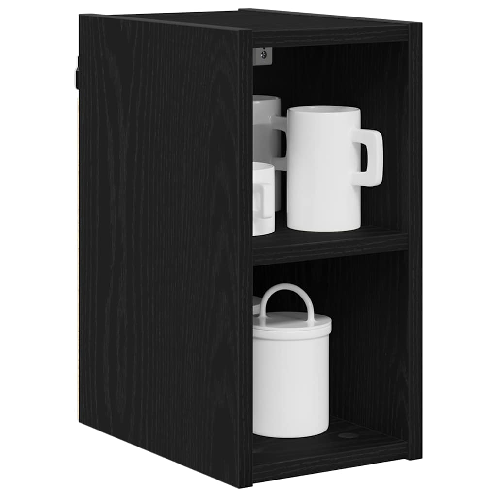 Hangkast met opslag Zwart Eiken 20 x 29,5 x 40 cm Bewerkt hout is nu te koop bij PeponiXL, paradijselijk wonen!
