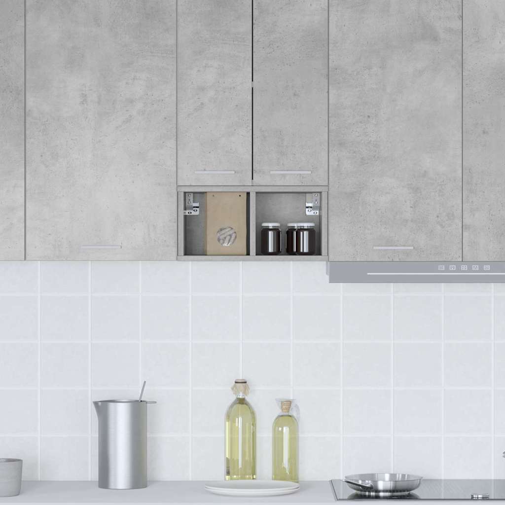 Hangkast met opslag Beton Grijs 20 x 29,5 x 40 cm Bewerkt hout is nu te koop bij PeponiXL, paradijselijk wonen!