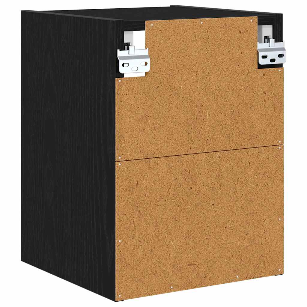 Hangkast met opslag Zwart Eiken 30 x 29,5 x 40 cm Bewerkt hout is nu te koop bij PeponiXL, paradijselijk wonen!